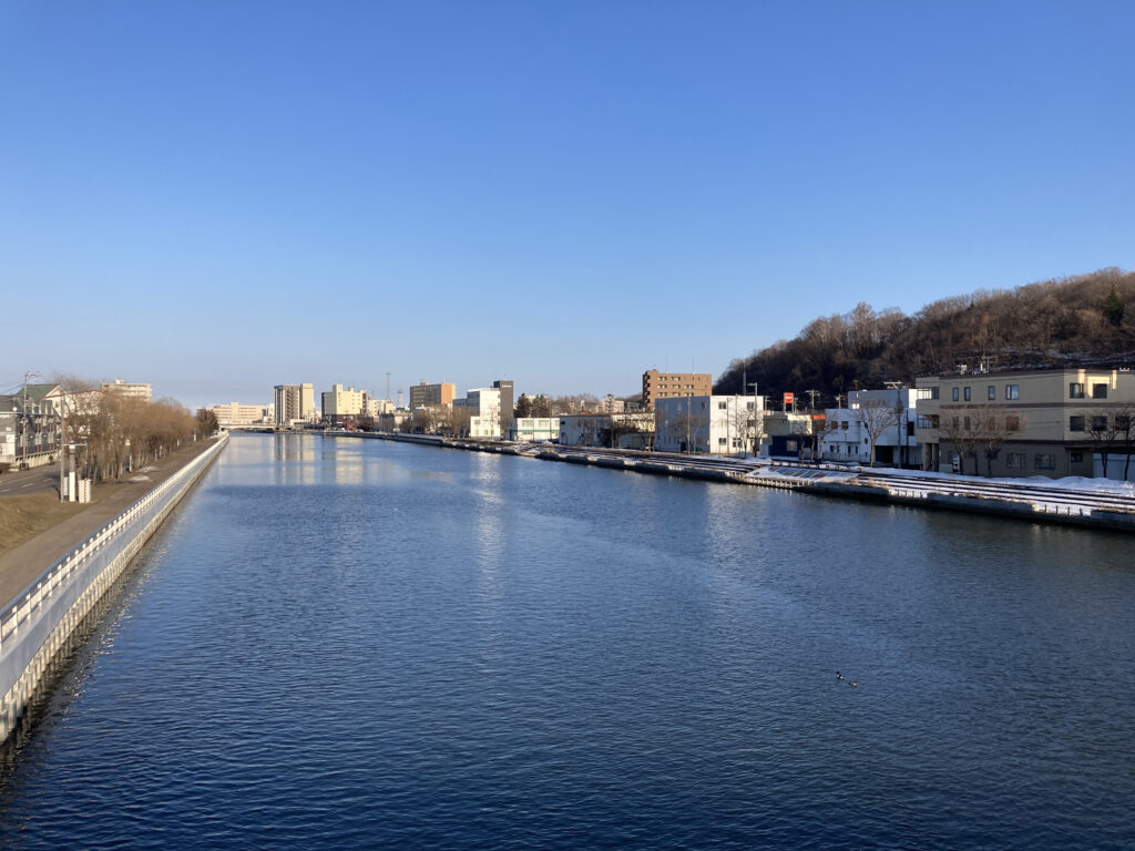 網走川と網走市街