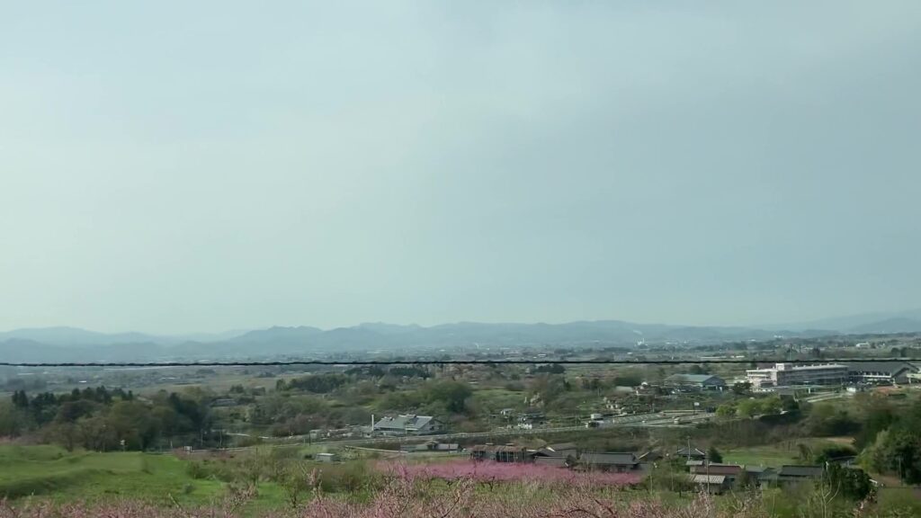 福島盆地の車窓(藤田・貝田駅間)