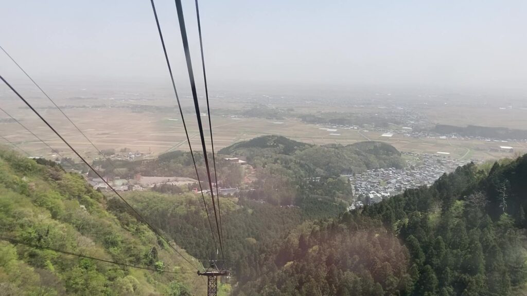 弥彦山ロープウェーからの景色