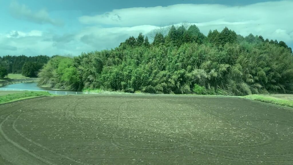 水郡線の車窓から見える田園風景