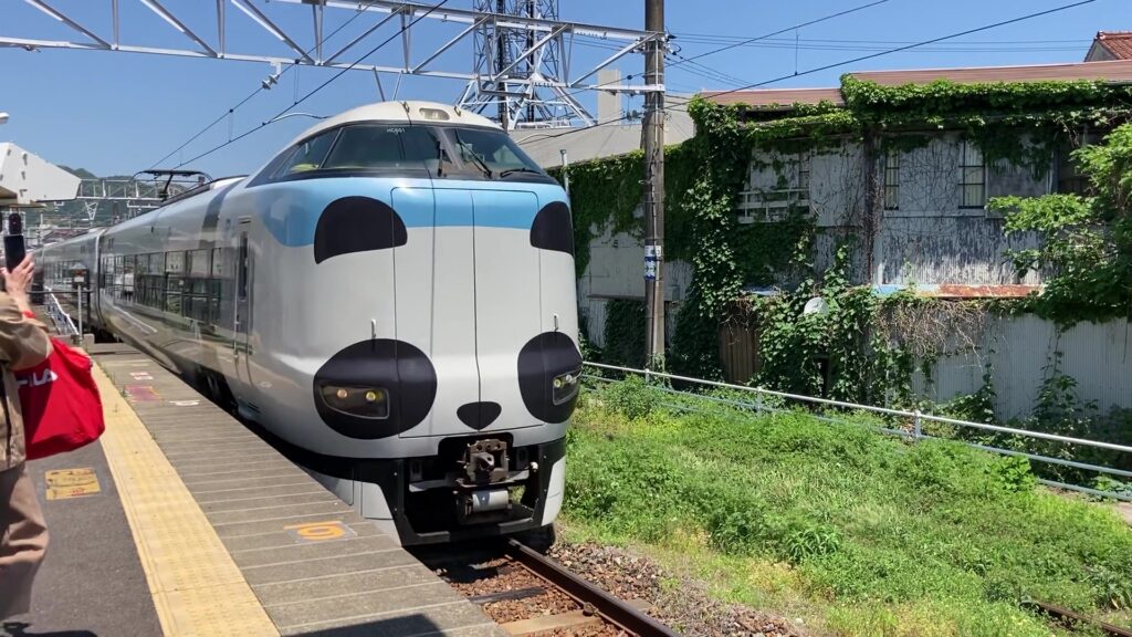 パンダラッピングの289系電車