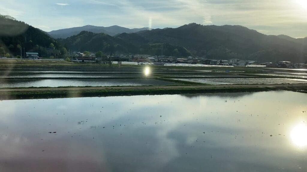 田園風景(飛騨古川駅付近と思われる)