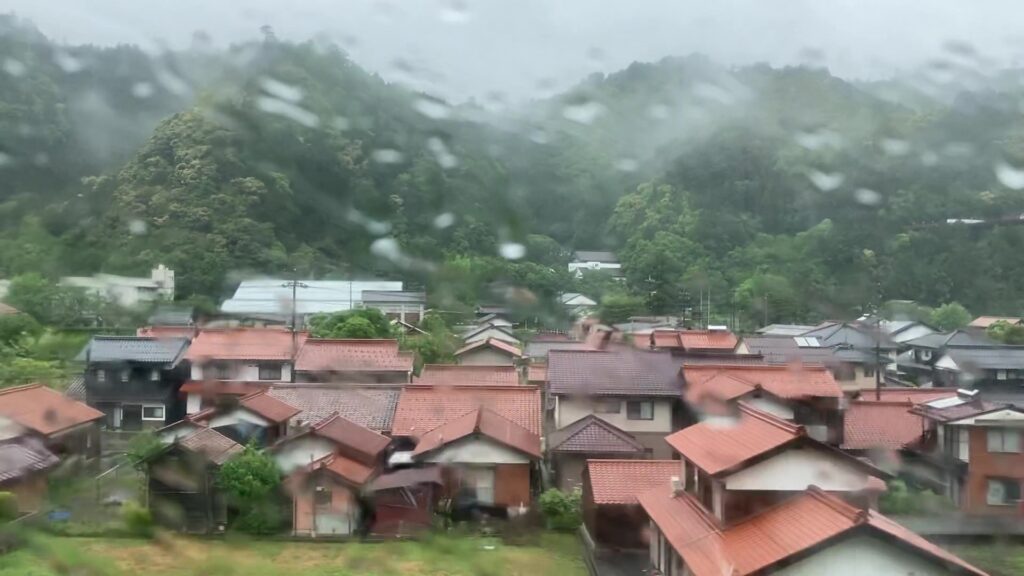 津和野市街地の車窓